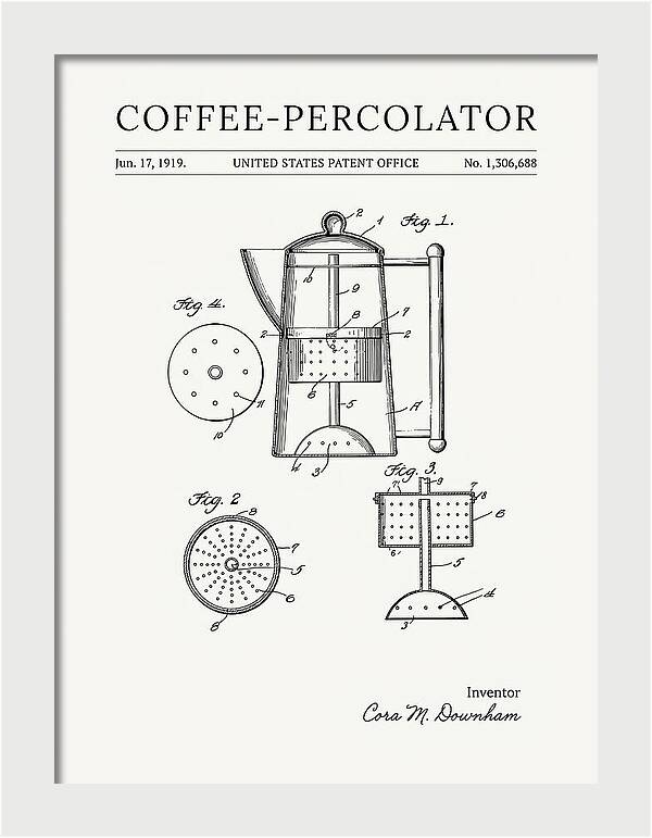 Coffee Percolator Minimalist Patent Us1306688a