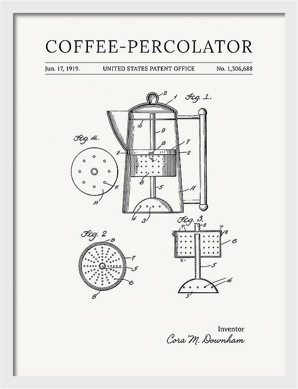 Coffee Percolator Minimalist Patent Us1306688a