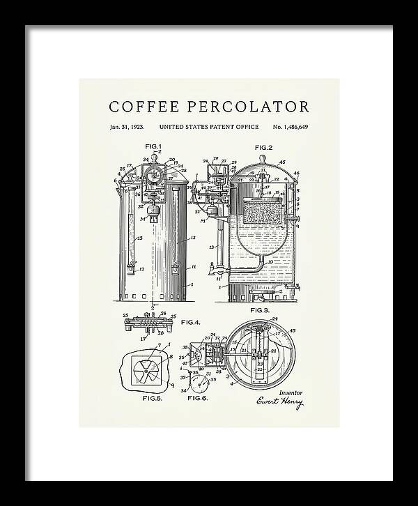 Coffee Percolator Minimalist Patent Us1486649a
