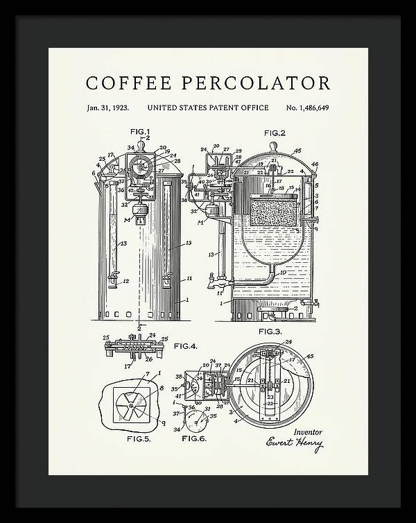 Coffee Percolator Minimalist Patent Us1486649a