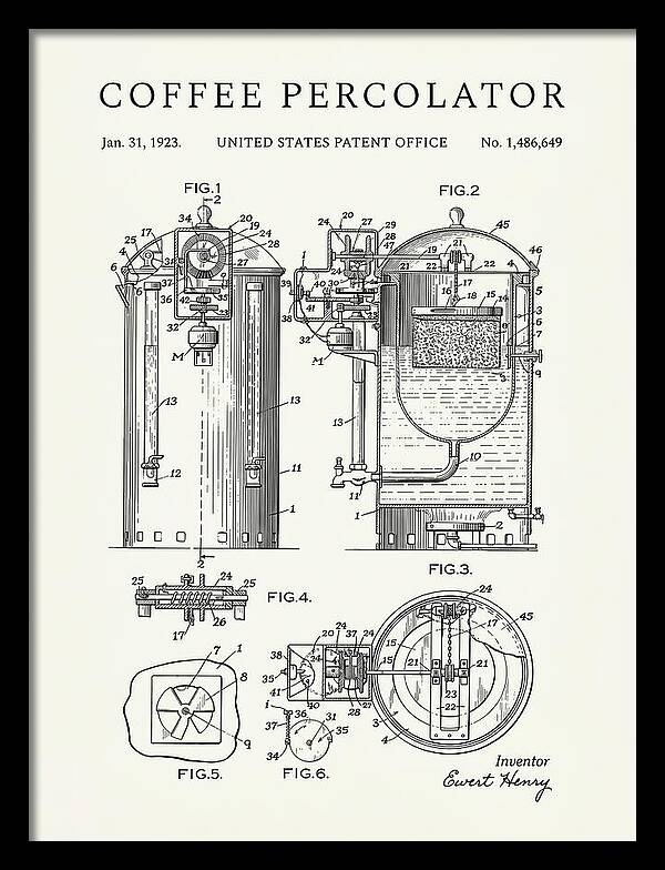 Coffee Percolator Minimalist Patent Us1486649a