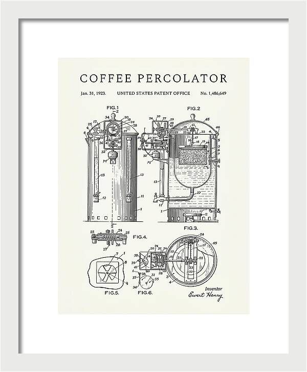Coffee Percolator Minimalist Patent Us1486649a