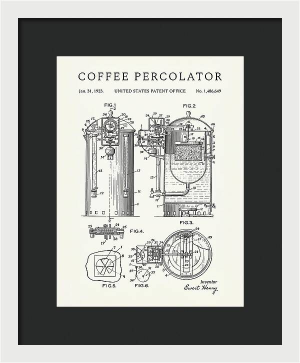 Coffee Percolator Minimalist Patent Us1486649a
