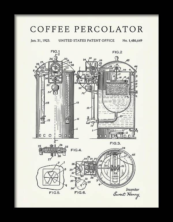 Coffee Percolator Minimalist Patent Us1486649a