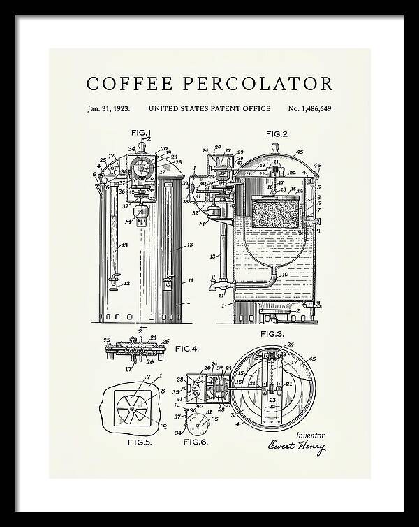Coffee Percolator Minimalist Patent Us1486649a