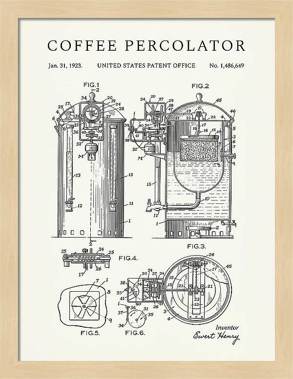 Coffee Percolator Minimalist Patent Us1486649a