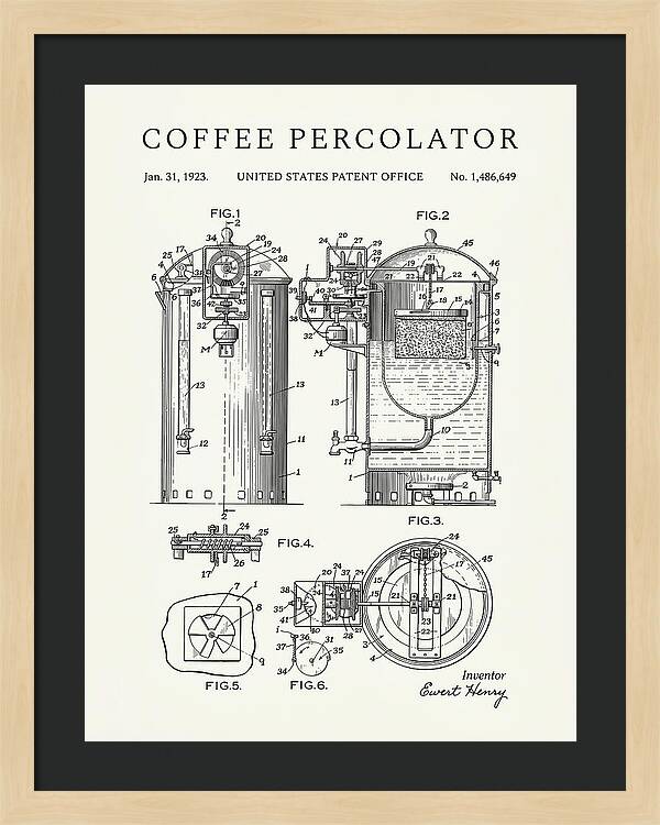 Coffee Percolator Minimalist Patent Us1486649a