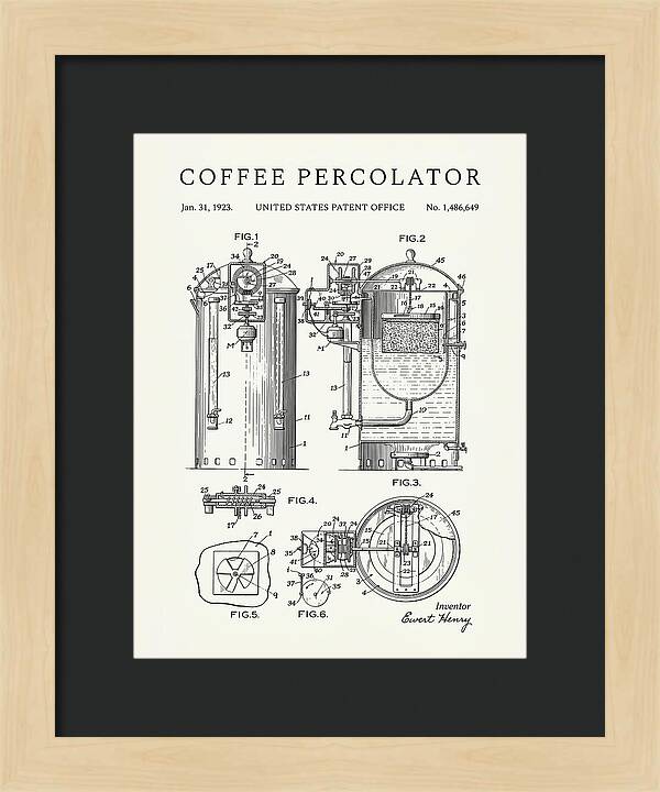 Coffee Percolator Minimalist Patent Us1486649a