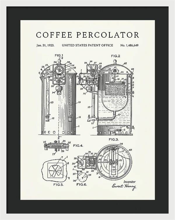 Coffee Percolator Minimalist Patent Us1486649a