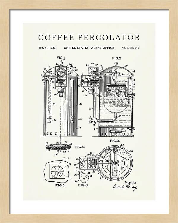 Coffee Percolator Minimalist Patent Us1486649a