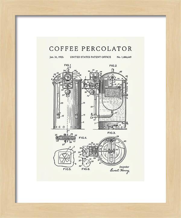 Coffee Percolator Minimalist Patent Us1486649a