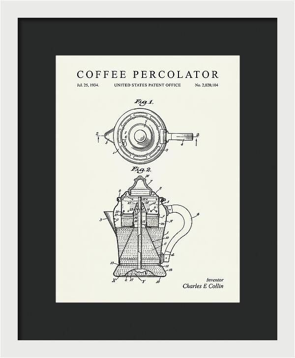 Coffee Percolator Minimalist Patent Us2020104a