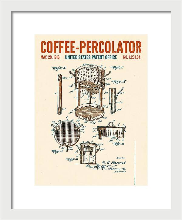 Coffee Percolator Retro Patent Us1231641a