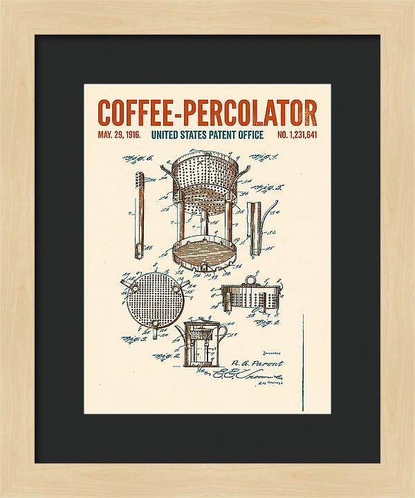 Coffee Percolator Retro Patent Us1231641a
