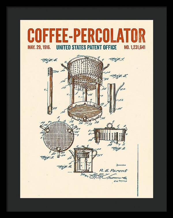 Coffee Percolator Retro Patent Us1231641a