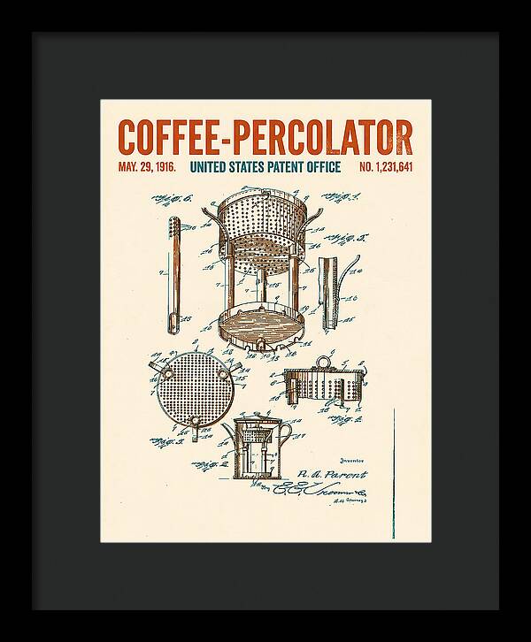 Coffee Percolator Retro Patent Us1231641a