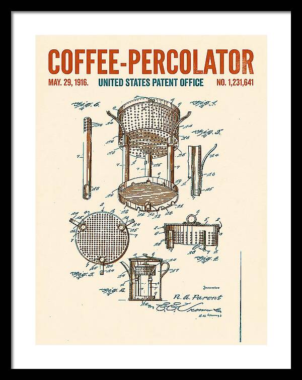 Coffee Percolator Retro Patent Us1231641a