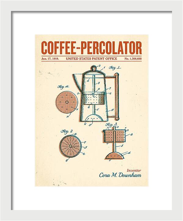 Coffee Percolator Retro Patent Us1306688a