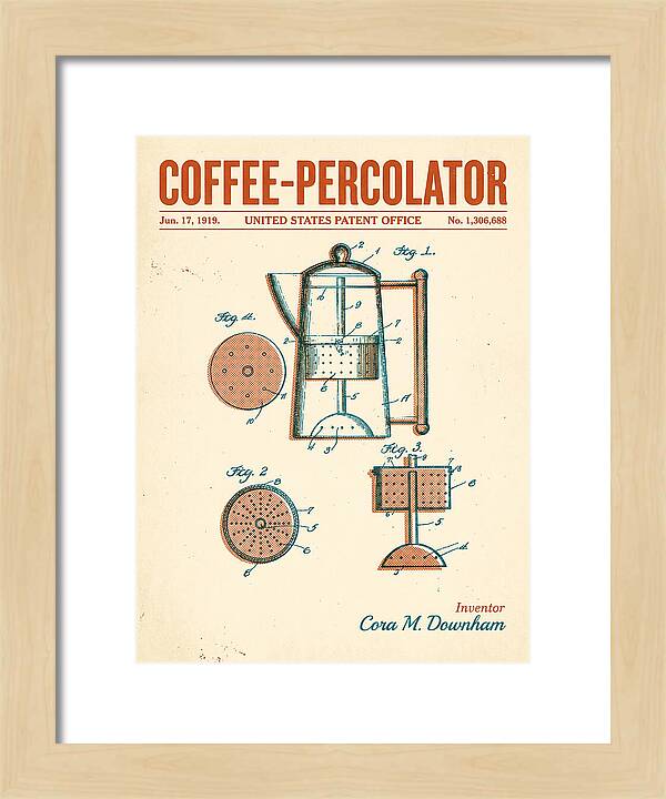 Coffee Percolator Retro Patent Us1306688a