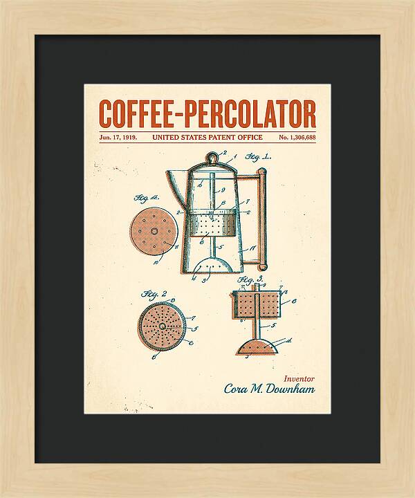 Coffee Percolator Retro Patent Us1306688a