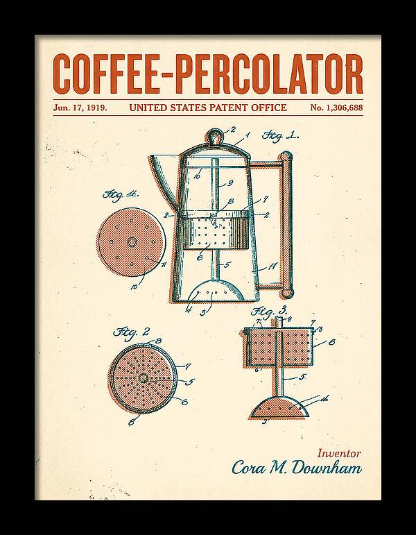 Coffee Percolator Retro Patent Us1306688a
