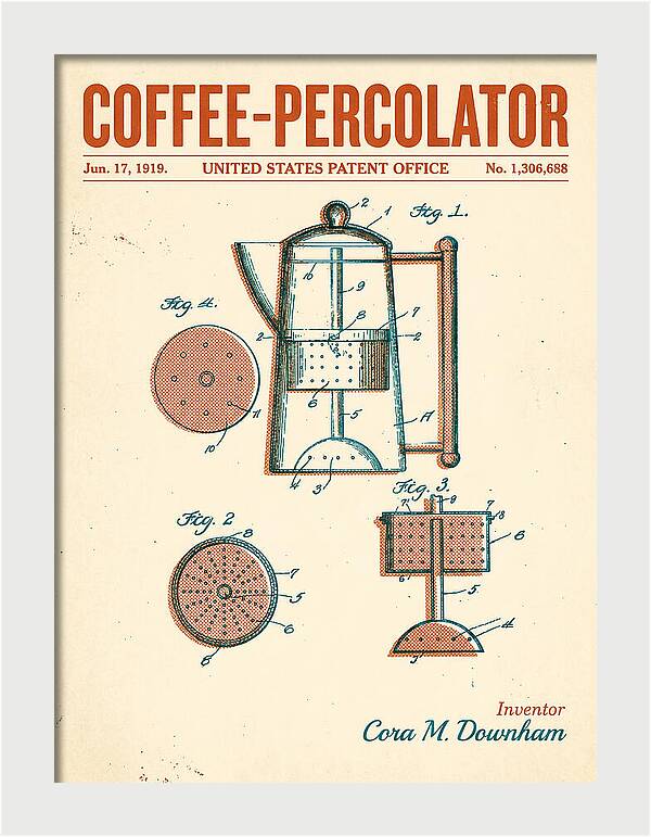 Coffee Percolator Retro Patent Us1306688a