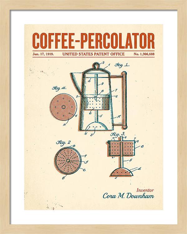 Coffee Percolator Retro Patent Us1306688a