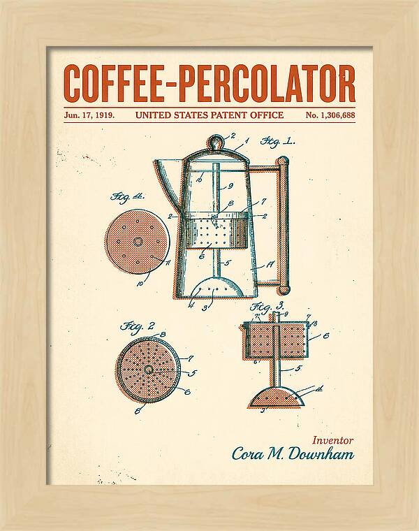 Coffee Percolator Retro Patent Us1306688a