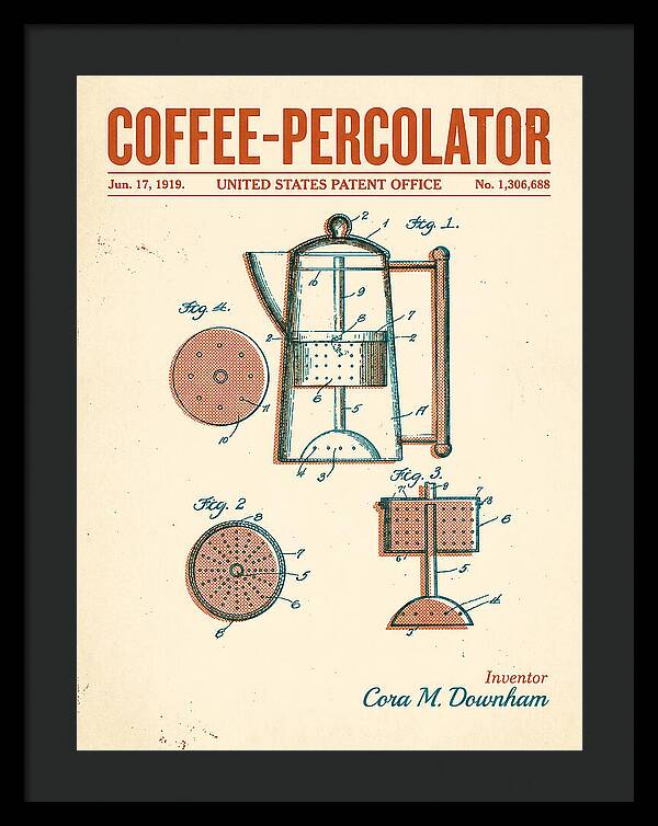 Coffee Percolator Retro Patent Us1306688a
