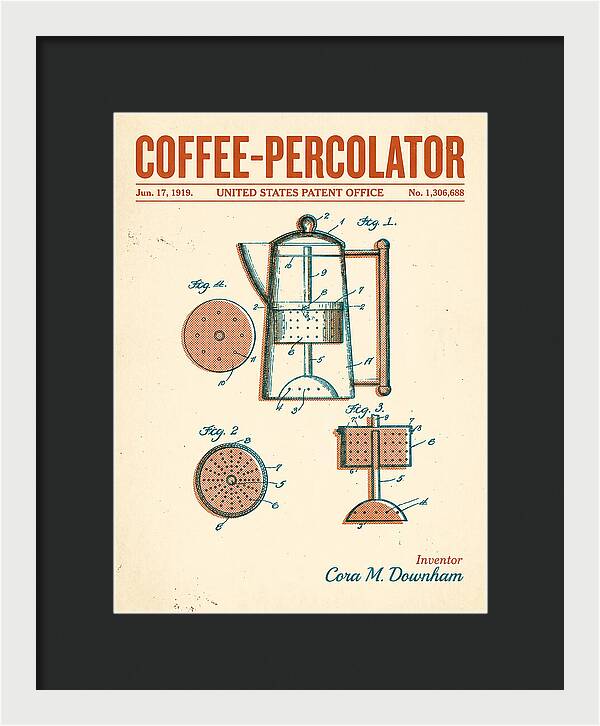 Coffee Percolator Retro Patent Us1306688a