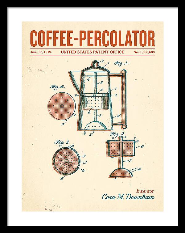 Coffee Percolator Retro Patent Us1306688a
