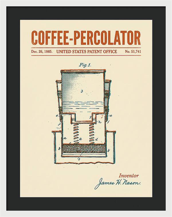 Coffee Percolator Retro Patent Us51741a