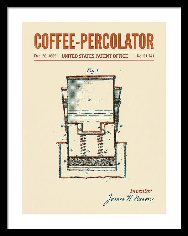 Coffee Percolator Retro Patent Us51741a