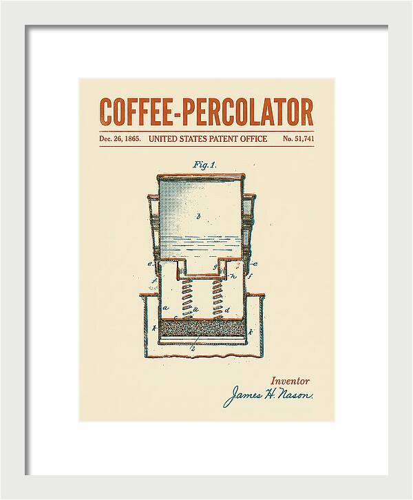 Coffee Percolator Retro Patent Us51741a