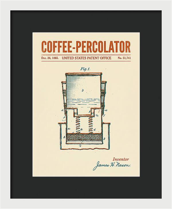 Coffee Percolator Retro Patent Us51741a