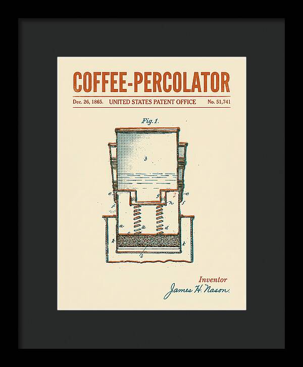 Coffee Percolator Retro Patent Us51741a