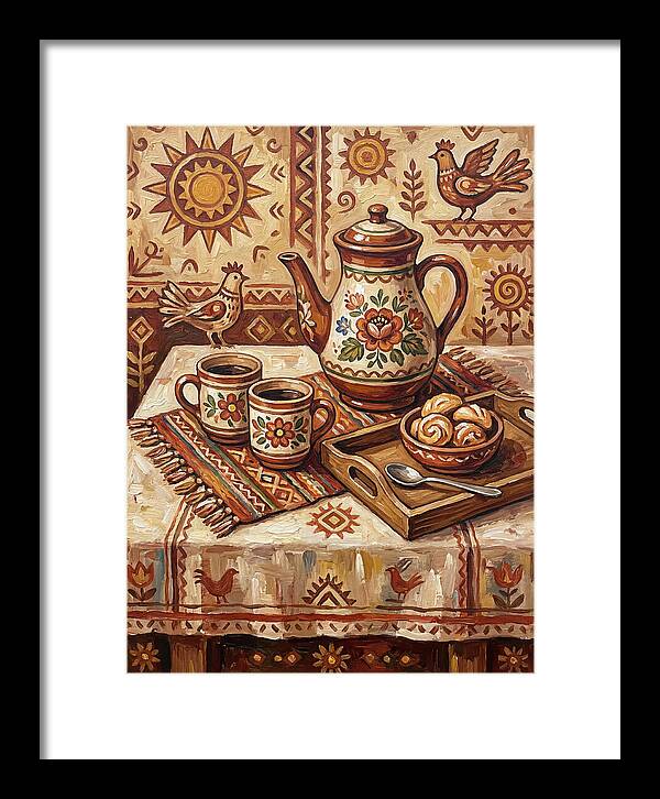 Coffee Still Life With Folk Elements