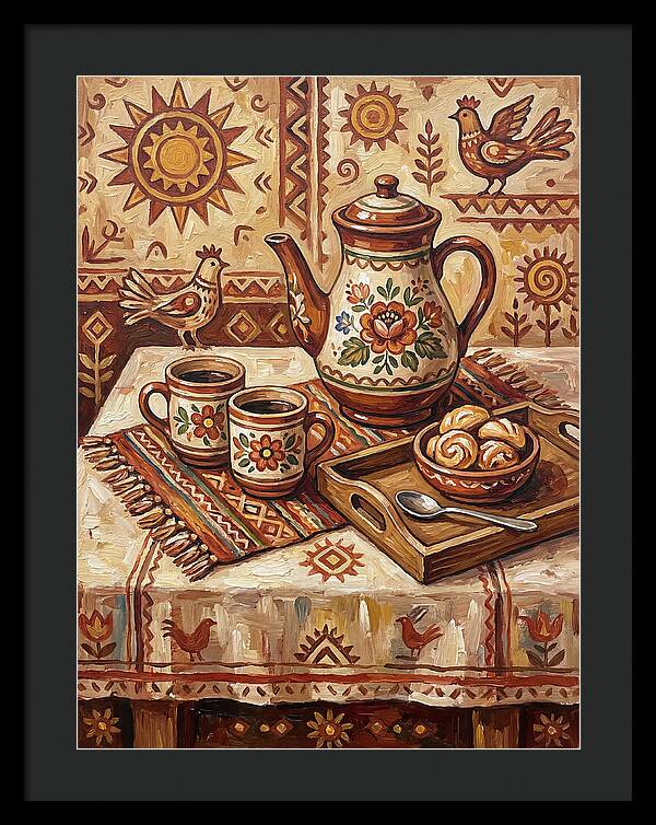 Coffee Still Life With Folk Elements