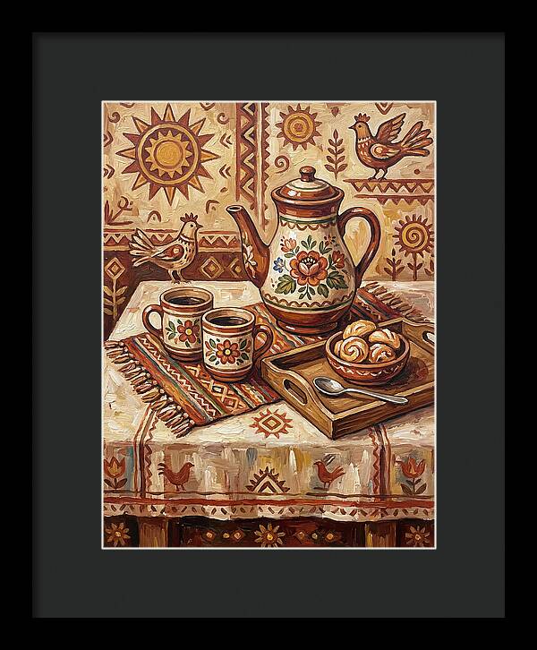Coffee Still Life With Folk Elements