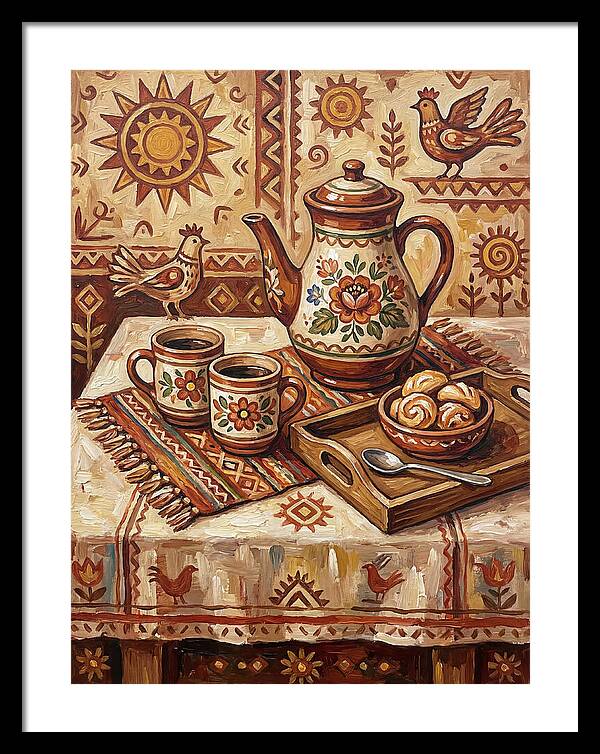 Coffee Still Life With Folk Elements
