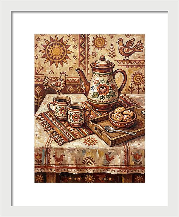 Coffee Still Life With Folk Elements