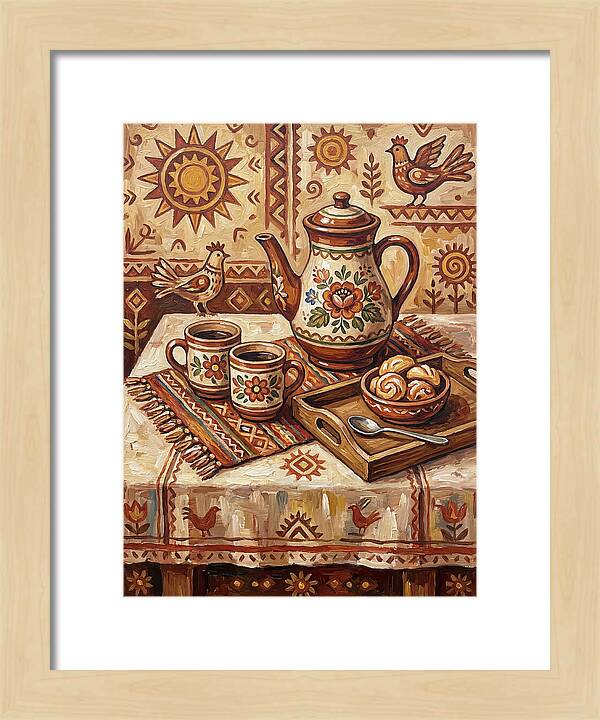 Coffee Still Life With Folk Elements