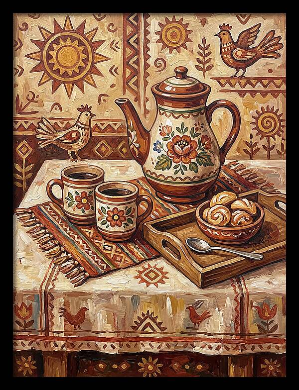 Coffee Still Life With Folk Elements