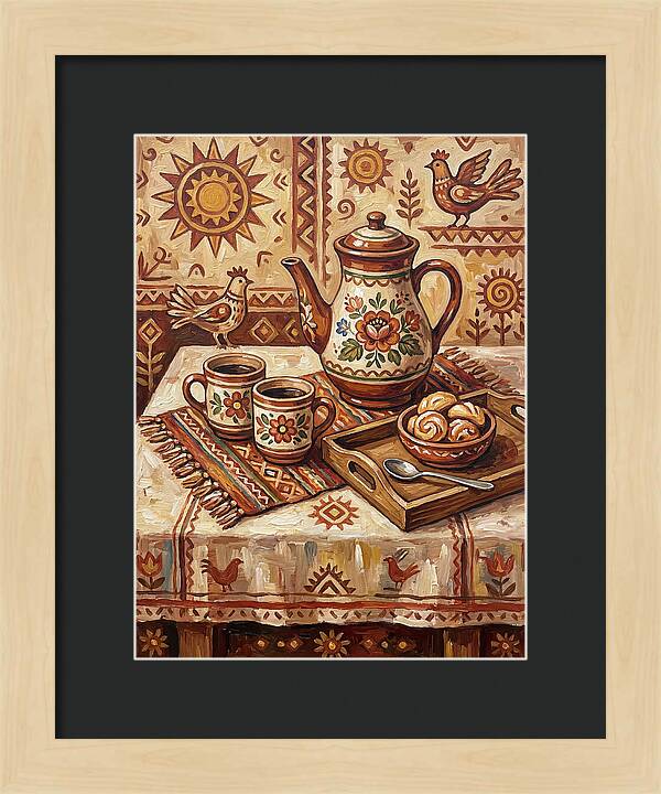 Coffee Still Life With Folk Elements