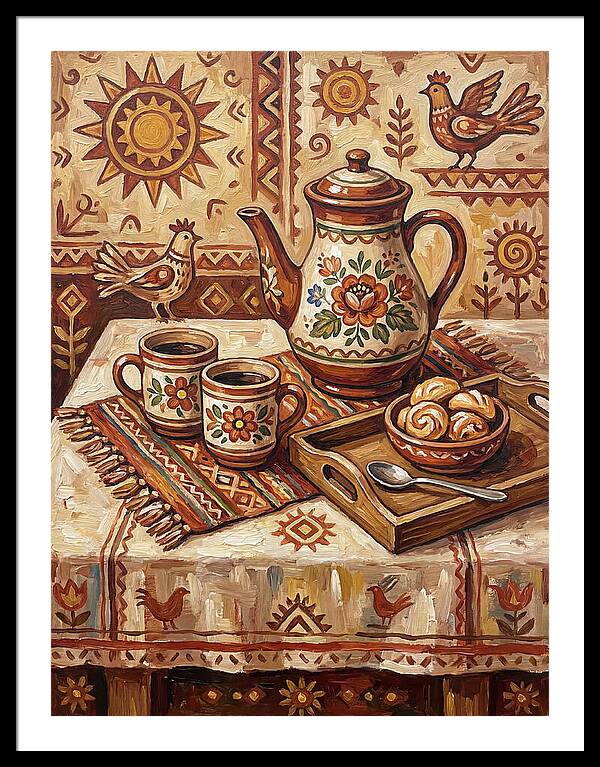 Coffee Still Life With Folk Elements