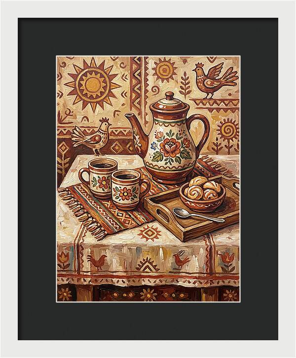 Coffee Still Life With Folk Elements