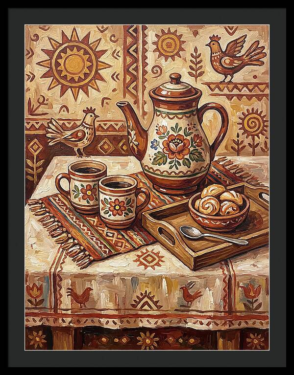 Coffee Still Life With Folk Elements
