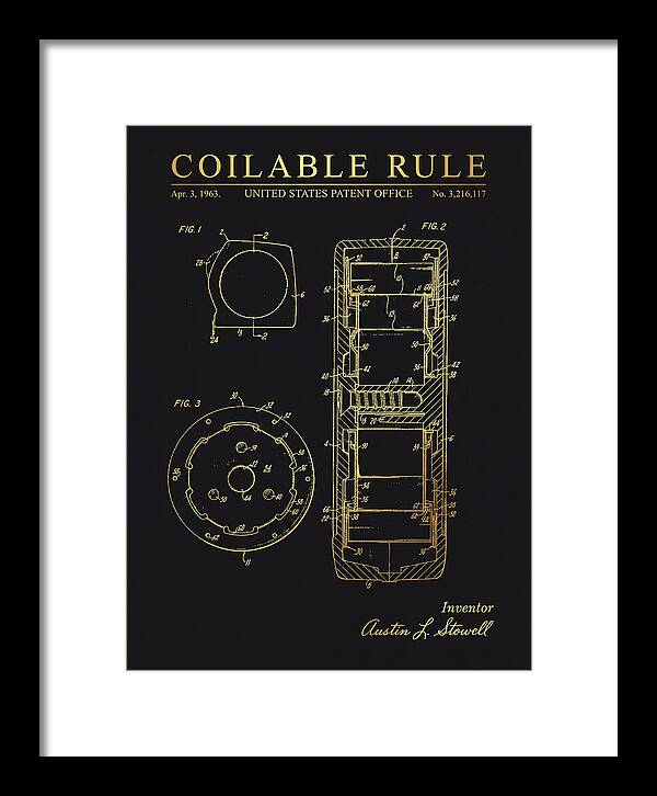 Coilable Tape Rule Gold Patent Us3216117a