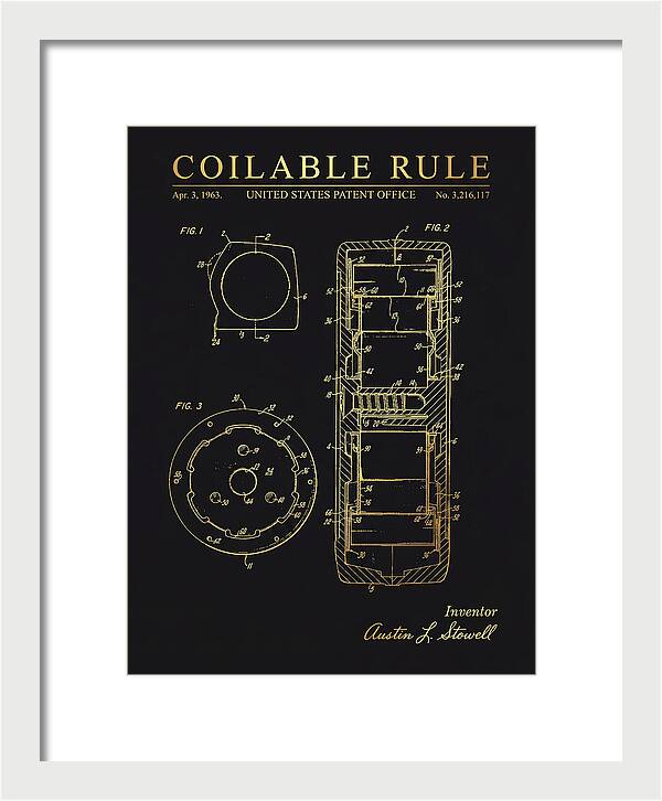 Coilable Tape Rule Gold Patent Us3216117a