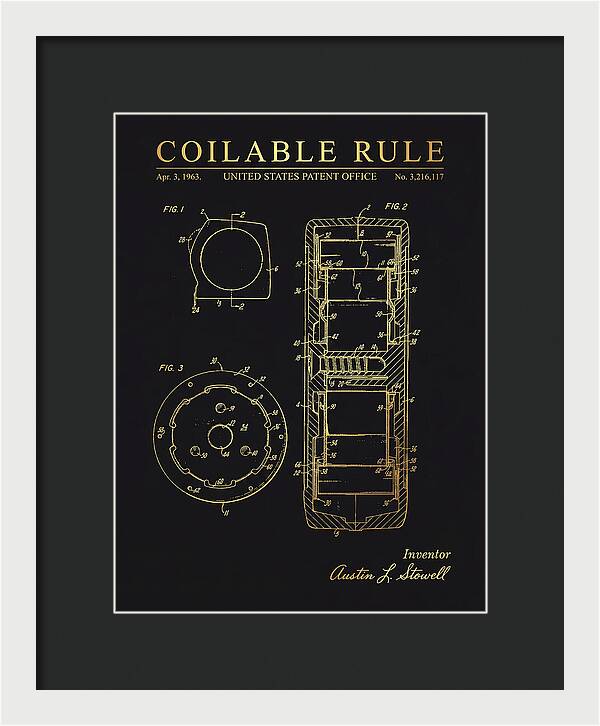 Coilable Tape Rule Gold Patent Us3216117a